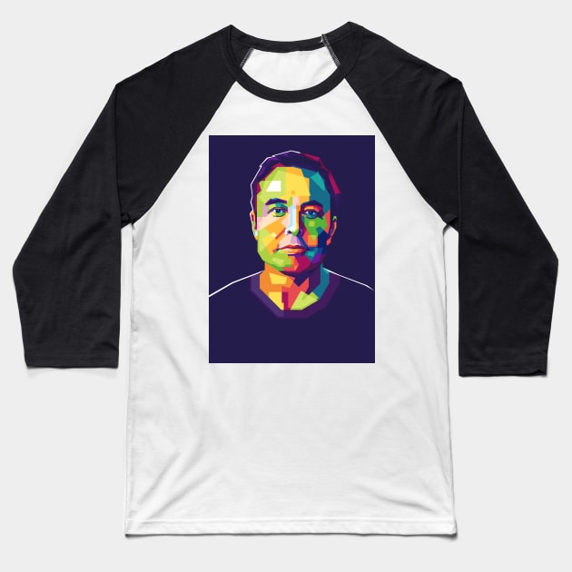 Elon Art Baseball T-Shirt by Alanside